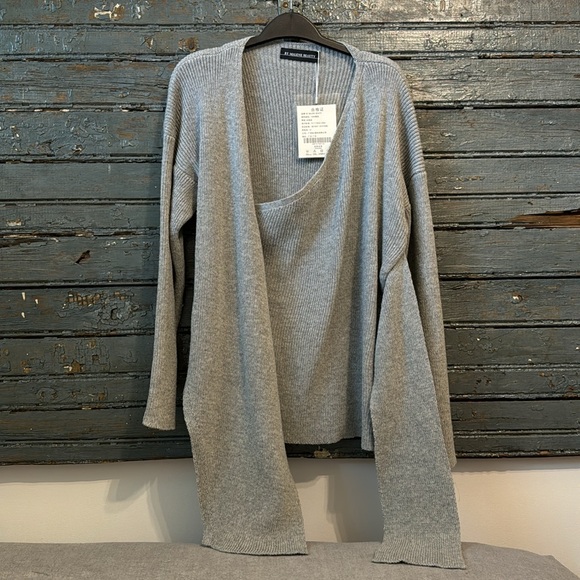 Grey Wrap Sweater - Picture 3 of 4